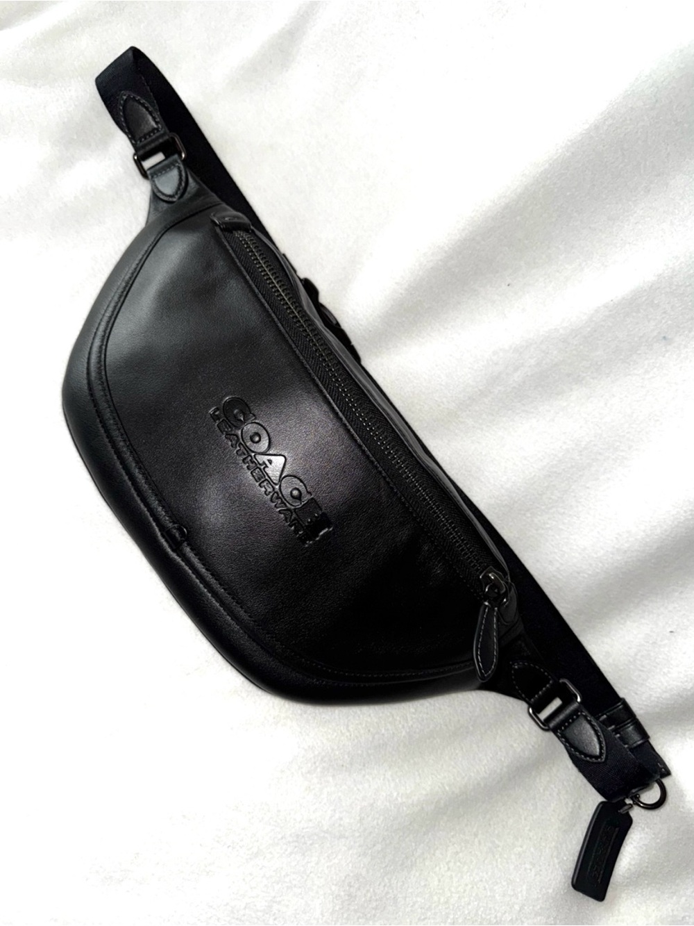 NEW! COACH League Belt Bag Black Glovetanned Leather Brand New With Tag NEW!